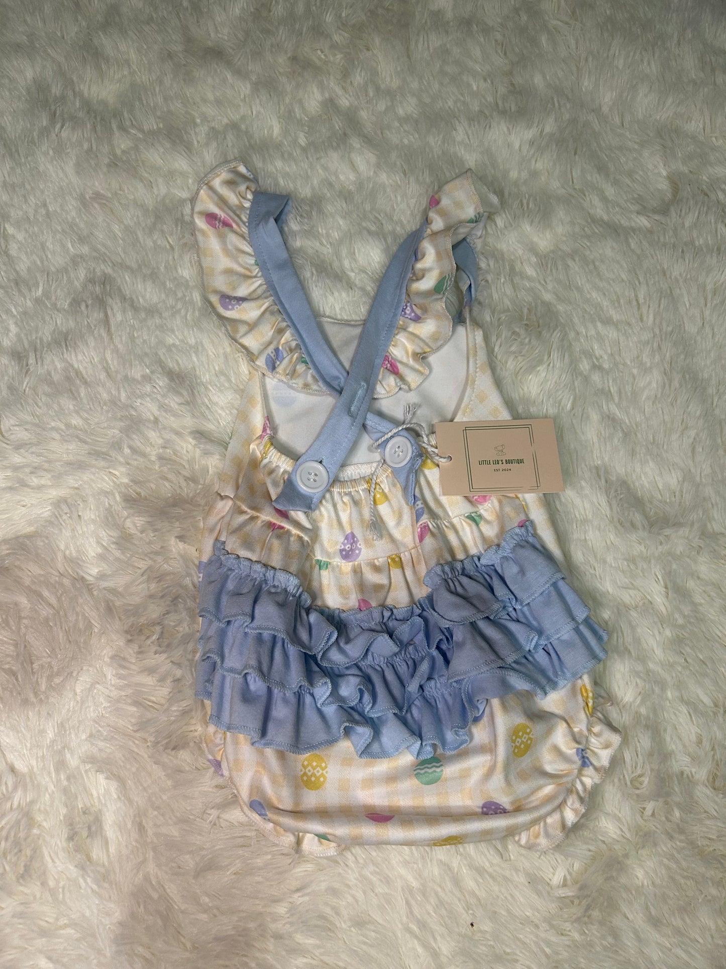 Blue Bow Easter Onsie