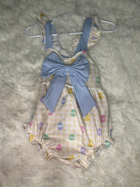 Blue Bow Easter Onsie